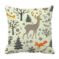 Šumski sova jelena za vjeverice ptice drveće cvijeće jastuk jastučni jastuk jastuk za zaštitu dvije