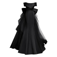 Ženska jedna ramena Sequin maturalske haljine dugo večernje haljine ženske svečane haljine crne xs
