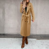 Dugi zip up kaput ženski kaput za laki kaputi dugačka jakna dame tanki dugi remen ženske prstene glavna