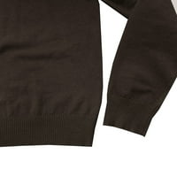 Dugi pulover džemperi za muškarce obrezane pulover džemperi za muškarce plus veličine smeđi XL