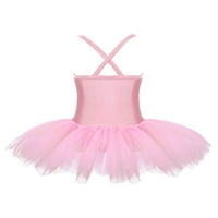 Yizyif Girls Ballerina Tutu haljina gimnastika Skirted Leotard Crisscross Back Birds Bowknot Lyrica Jazz Dancewear Pink 12