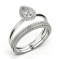 Prekrasna Art Deco 2. Carat Pear Cut Pristupačni dijamantski moissan zaručni prsten, Klasični vjenčani