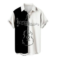 Košulje za muškarce Muške ljetne modne muzičke instrumente Digitalni 3D tiskani reženi gumbi s kratkim