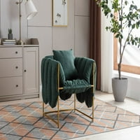 Akcentna stolica, moderna udobna fotelja sa sjeckanim pjenastim jastukom i metalnim nogama, stolica
