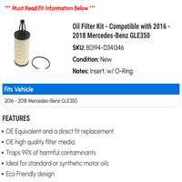 Kit za filter ulja - kompatibilan sa - Mercedes-Benz Gle 2017