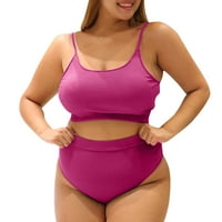 Žene plus size za žene za žene Kupanje odijelo Dvije vrhove sa batovima bikinija umanjuju kupaće kostime Ženske plivanja Swims Lose