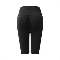 Atletske kratke hlače za žene Modni joga gamaše Fitness Trčanje teretana Sportska dužina koljena crna