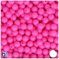 Beadtin tamne ružičaste neprozirne okrugle plastične perle