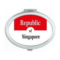 Singapur Lion City Zastava Boje Engleski ogledalo Prijenosni preklopi ručne šminke dvostruke bočne naočale