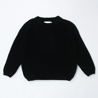 Dječak za bebe Dječak prevelizirani pleteni džemper Crewneck pulover Duks topli dugi rukavi bluza crne
