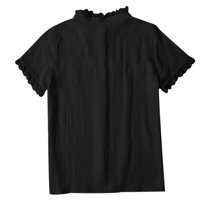 Yyeselk čipkasti patchwork ženske bluze za slobodno vrijeme dolje V-izrez kratkih rukava Košulje Trendi