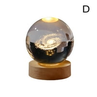 Crystal stol svjetiljka USB 3D Moon Galaxy Globe Noćna svjetla Djeca Xmas Decor Poklon E7S9