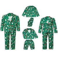 AFUNBABY Porodica koja odgovara Božićne pidžame Žene Muškarci Dječak Djevojka Santa Revel ovratnik Top + hlače Božić PJS Blazer set