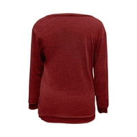 Žene jesenski zimski modni pulover dugih rukava džemperi za žene pulover džemper crveni m