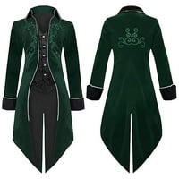 WAVSUF haljina kaputi za muškarce Long Ležerne prilike Tuxedo Fleece Officedown zelene kapute veličine