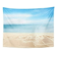 Plava plaža morska pješčana nebo i ljetni dan za odmor Voda bijela zidna umjetnost Viseća tapiserija