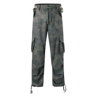 SNGXGN teretni pantalone za muškarce Lagane planinarske pantalone Muške teretne hlače, siva, veličine l