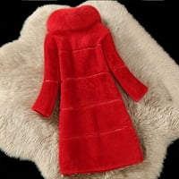Adviicd haljina za žene Ženska jakna rever nejasni škarovi za šišanje zimskih šerpa sa dugih rukava zimska pateža
