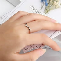 Prsten za žene Jednostavan temperament Srebrna ženska modna ličnost Djevojke H Nakit Jednostavno ženski prsten