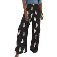 Tawop Womens Capri hlače za ljetne crne hlače za žene labave hlače za žene Ljetne modne žene ljetne