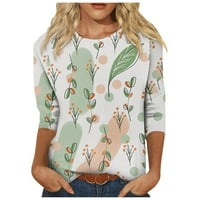 Fragarn ženska bluza Ljetni casual labavi fit puloveri plus veličine Radni otisak modna bluza bijela, xxl