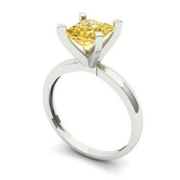 1. CT sjajna princeza Clear Simulirani dijamant 14k bijeli zlatni pasijans prsten sz 8
