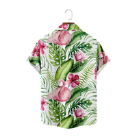 Flamingos i cvijeće na plaži Majica za printu Muškarci kratkih rukava Muška havajska majica Top Beach