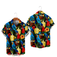 Cvijeće Havajska košulja za muškarce Boys 3D crtani film Dječji košulja za mušku bluzu na plaži, E-XL