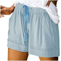Splice udobne struke hlače šorc labave elastične džepove ženske ležerne hlače za crtanje