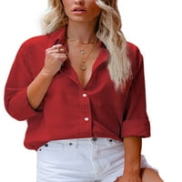 GRIANLOOK V DECT HATCONS majice za žene Ležerne prilike dugih rukava Thirts Tunic Bluze