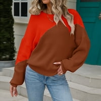 Džemper za žene Žene Ležerne prilike pulover s dugim rukavima Nepravilno uvodni džemper za posade gornja pad odjeće odjeća