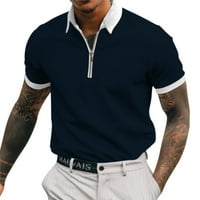Muškarci Summer Solid Bool Bluza Polo Majice Majica Patchwork Partdown ovratnik kratki rukav Polo majice
