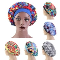 Rygai Womens šešir žene afrička cvjetna saten noćna kupaonica za spavanje poklopca za kosu za kosu šešir omota nebesko plavo