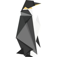 Fraktalni geometrijski car Penguin Girls bijeli grafički tee - Dizajn ljudi XL