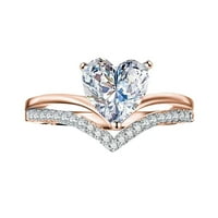 Miyuaadkai prstenovi 511WOM Žene Veličina prstena za prstenje Vjenčanje nakit za rinestone Bijeli Goldsilver