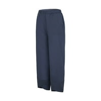 Radne pantalone za žene, povremeni ljetni ljetni pamučni pamučni labavi u obliku struka Mornarica XX-velika