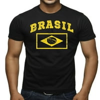 Muška brazilna žuta zastava Crna majica Srednja crna