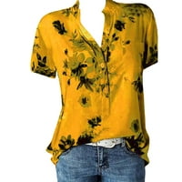 Žene T majice Labavi fit tisak plus veličine kratkih rukava Easy Majica džepne bluza bluza