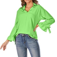 Vrhovi za ženske majice s dugim rukavima ulica labavi u boji velike bluze za reverske košulje za žene