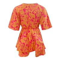 Haljine za žene Ljetne casual baš solid; Floral V-izrez za lakiranje mini haljina kratke labave haljine