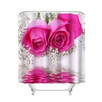 3D ispisano cvijeće za zavjese za tuširanje kupaonica ružičasta ruža za zavjese za tuširanje