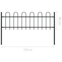 Vrtna ograda sa obručem čelika 5.6 'crna