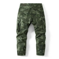 Muške multi džepne pantalone Camo Radne pantalone Casual planinarska labava ravna-fit vintage udobnost Stretch Cargo Pant Army Green XL