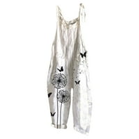 Edvintorg Jumpsuits za žene Ležerni etnički stil Print Cold rame Suspender Cami hlače Zkupni džepovi
