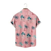Muške havajske majice casual redovno skraćeno dugme s kratkim rukavima dolje na plaži košulje tropske