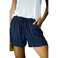 Lulshou kratke hlače za žene, ljeto plus veličine casual šorcy comfy vučni elastični struk džepne kratke