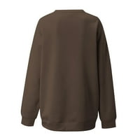 Ženska ispisana labava bluza s dugim rukavima okrugla vrat Ležerne prilike pulover vrhovi dukseri
