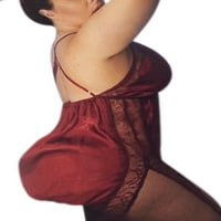Sinhoon Ljeto Ženska haljina od svilene spavanja seksi v izrez čipka za babydoll donje rublje bez leđa splitske noćne odjeće noćna rublja plus veličina