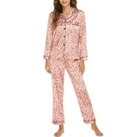 Ženska moda Print Home Nosite dvodijelni odijelo dugih rukava s dugim rukavima pidžama set tietoc