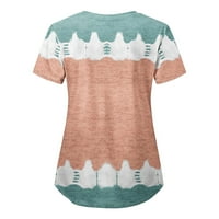 HUNPTA casual bluza za žene modni gradijentni tisak kratkih rukava V izrez na vrhu Žene Ljetna bluza